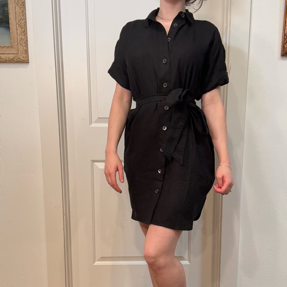 J.Crew Black Button-Up Dress